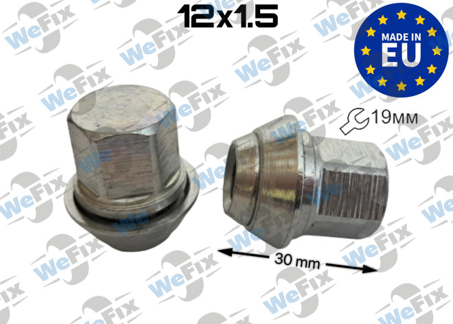 Гайка колісна закрита M12x1,5x30 рухомий конус ключ 19 Ford цинк ITALY