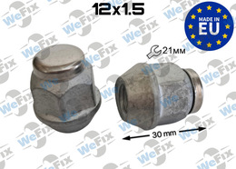 Гайка колісна закрита M12x1,5x30 конус ключ 21 Dacromet ITALY