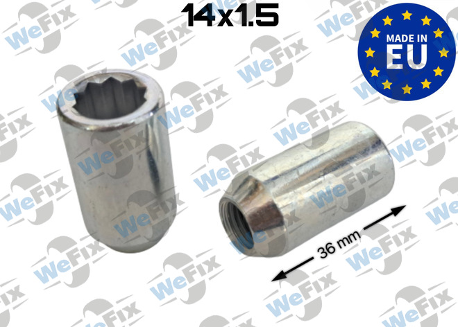 Гайка колісна відкрита M14х1,5x36 внутрішній десятигранник цинк ITALY