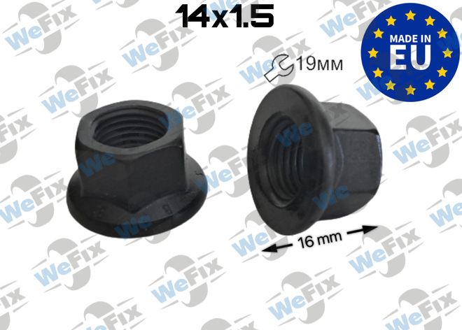 Гайка колісна відкрита M14х1,5x16 ключ 19 (чорна) оригінал Mercedes Sprinter 46620/01221/03556