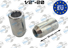 Гайка колісна відкрита M1/2"-20х36 UNF внутрішній десятигранник цинк Italy