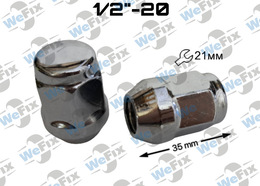 Гайка колісна закрита M1/2"-20х35 конус UNF ключ 21 хром Ford Mustang 