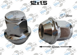 Гайка колісна закрита M12x1,5x32 конус ключ 19 нерухомий конус хром Ford (аналог USA)