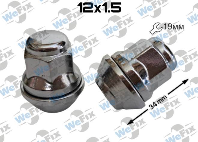 Гайка колісна закрита M12x1,5x34 рухомий конус ключ 19 Ford, Volvo хром