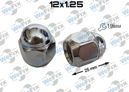 Гайка колісна закрита M12х1,25х25 конус ключ 19 хром Subaru