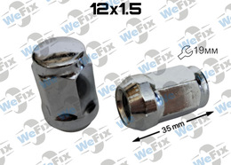 Гайка колісна закрита M12x1,5x35 конус ключ 19 хром