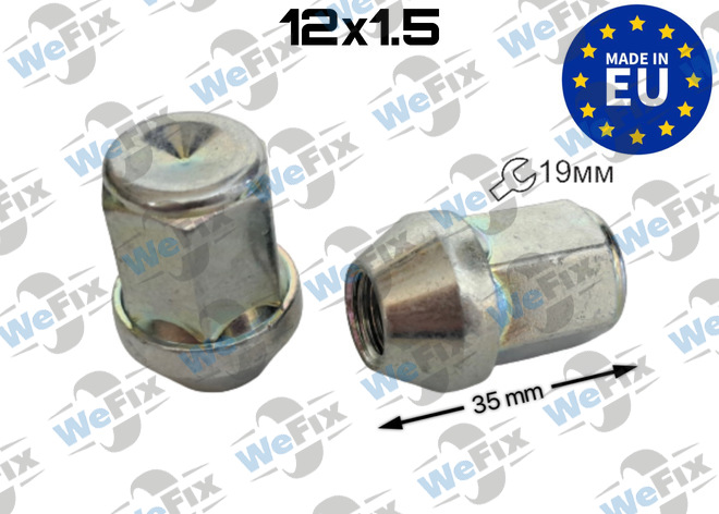 Гайка колісна закрита M12x1,5x35 конус ключ 19 цинк ITALY