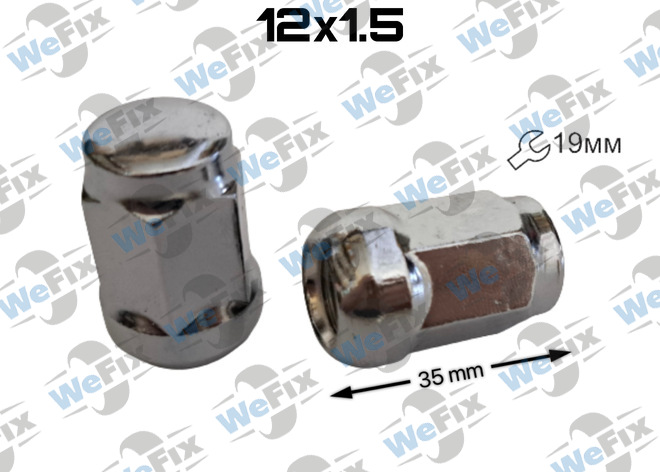 Гайка колісна закрита M12x1,5x35 сфера ключ 19 хром