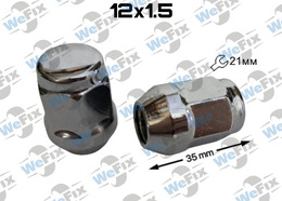 Гайка колісна закрита M12x1,5x35 конус ключ 21 хром