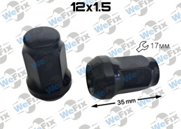 Гайка колісна закрита M12x1,5x35 конус ключ 17 чорна