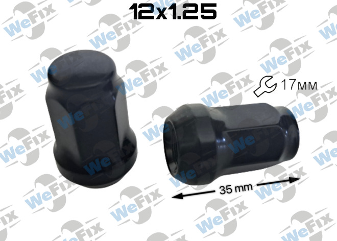 Гайка колісна закрита M12х1,25х35 конус ключ 17 чорна