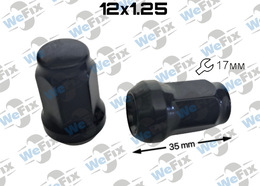 Гайка колісна закрита M12х1,25х35 конус ключ 17 чорна
