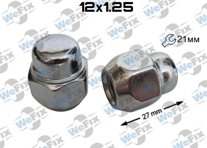 Гайка колісна закрита M12х1,25х27 конус ключ 21 хром Nissan