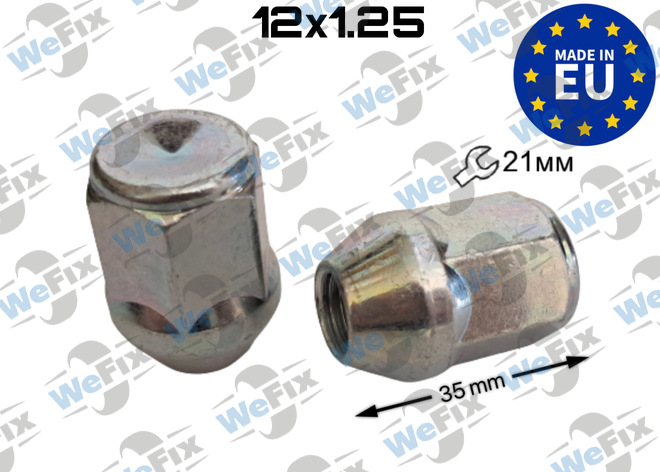 Гайка колісна закрита M12х1,25х35 конус ключ 21 цинк ITALY