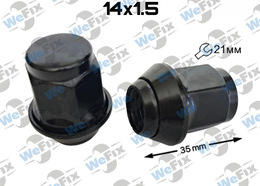 Гайка колісна закрита M14х1,5x35 рухомий конус ключ 21 Ford чорна