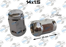 Гайка колісна закрита M14х1,5x35 сфера ключ 19 хром