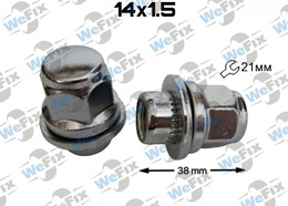 Гайка колісна закрита M14х1,5x38 прес-шайба ключ 21 Toyota хром