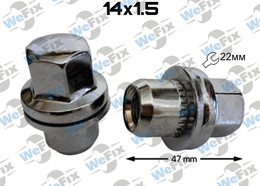 Гайка колісна закрита M14х1,5x47 прес-шайба ключ 22 Land Rover хром