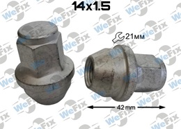 Гайка колісна закрита M14х1,5x42 нерухомий конус ключ 21 Ford, Tesla Dacromet
