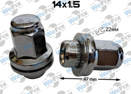 Гайка колісна закрита M14х1,5x47 dia 21.5 прес-шайба ключ 22 Toyota хром