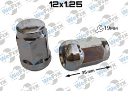 Гайка колісна закрита M12х1,25х35 сфера ключ 19 хром