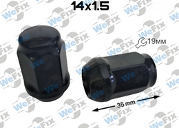 Гайка колісна закрита M14х1,5x35 конус ключ 19 чорна