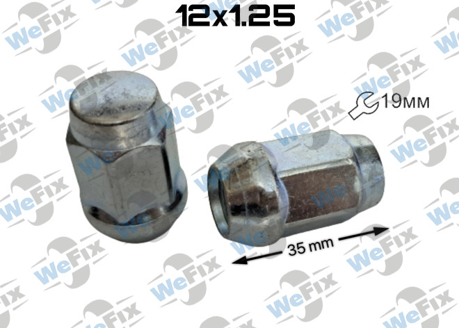 Гайка колісна закрита M12х1,25х35 конус ключ 19 цинк 