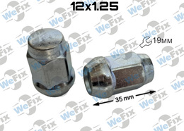 Гайка колісна закрита M12х1,25х35 конус ключ 19 цинк 