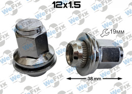 Гайка колісна закрита M12х1,5х38 прес-шайба ключ 19 Jaguar хром