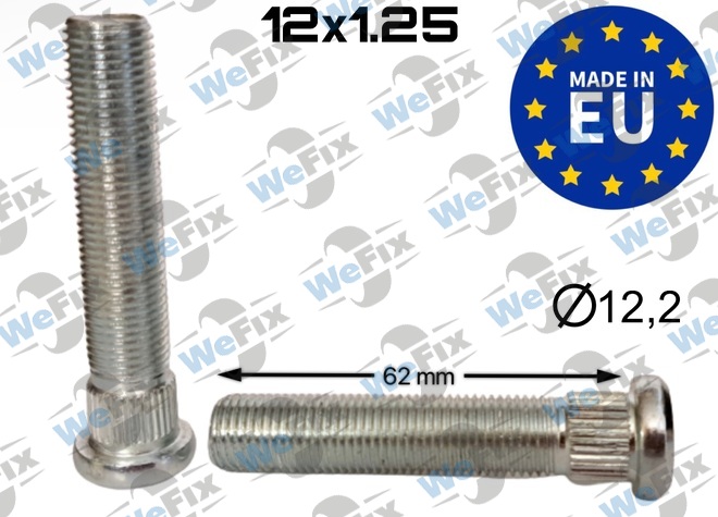 Шпилька колісна M12х1,25х62 шліц 12,2 Subaru, Suzuki