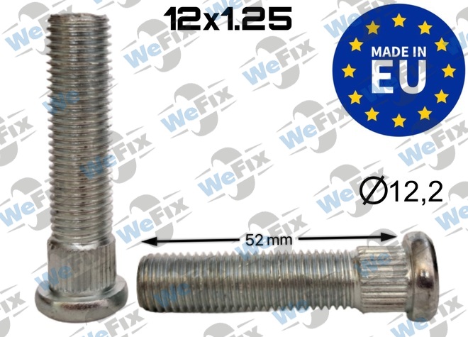 Шпилька колісна M12х1,25х52 шліц 12,2 Subaru, Suzuki