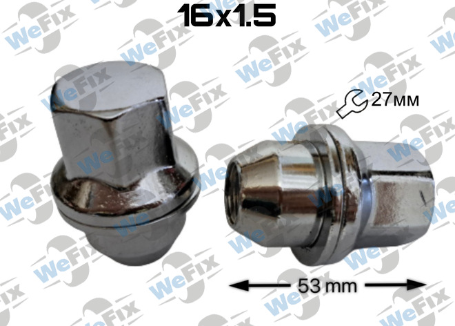 Гайка колісна закрита M16х1,5x53 прес-шайба ключ 27 Land Rover хром dia 28
