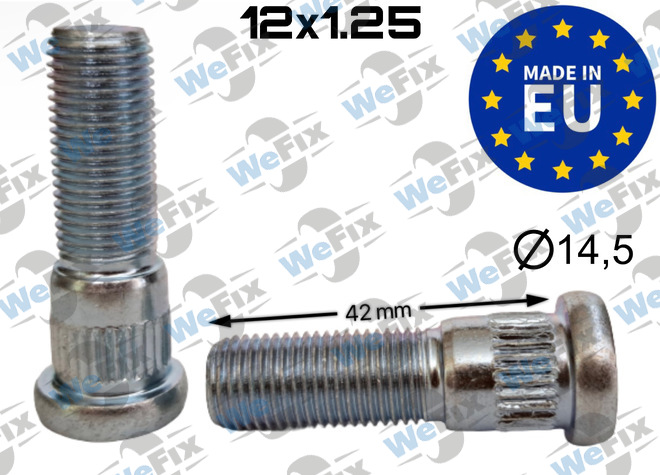 Шпилька колісна M12х1,25х42 шліц 14,5 Subaru