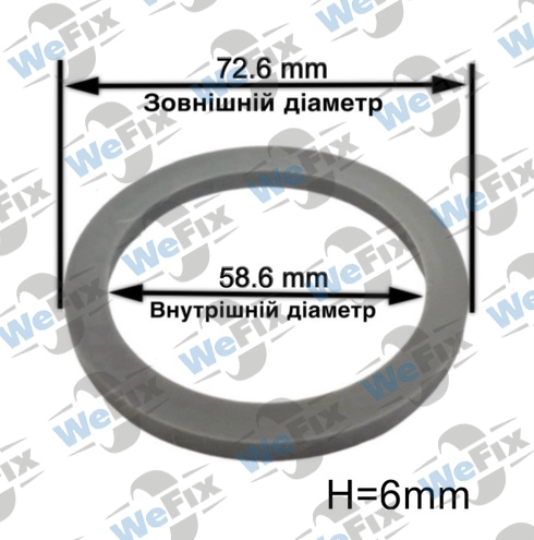 Центрувальне кільце 72.6/58.6 Momo/Avus/Mille Miglia 6mm