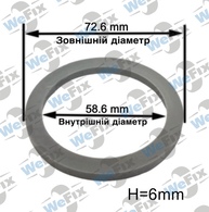 Центрувальне кільце 72.6/58.6 Momo/Avus/Mille Miglia 6mm
