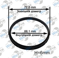 Центрувальне кільце 72.6/66.1 Momo/Avus/Mille Miglia 6mm