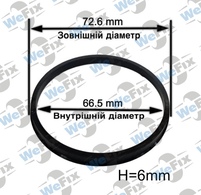 Центрувальне кільце 72.6/66.5 Momo/Avus/Mille Miglia 6mm