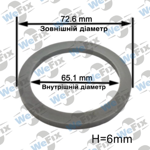 Центрувальне кільце 72.6/65.1 Momo/Avus/Mille Miglia 6mm