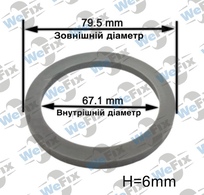Центрувальне кільце 79.5/67.1 Momo/Avus/Mille Miglia 6mm
