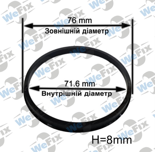 Центрувальне кільце 76.0/71.6 Mak/Tsw/Tsr 8mm