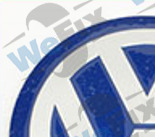 Наклейка VW 65мм синя метал опукла
