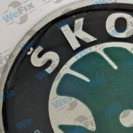 Наклейка Skoda 75мм зелена силікон