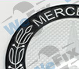 Наклейка Mercedes 65мм срібно-чорна метал опукла