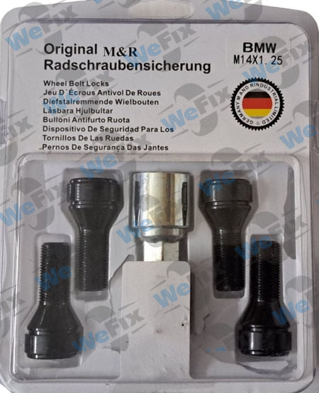 Секретні болти M&R конус 14x1,25х28  2 ключі(кл.17) (ВН) чорні. Фото 2