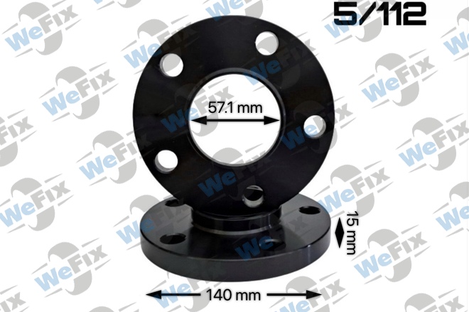 Проставка VW, Audi 15мм 5/112 dia 57.1 чорна D=140
