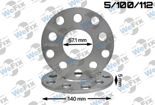 Проставка VW, Audi 5мм 5/100/112 dia 57,1  D=140