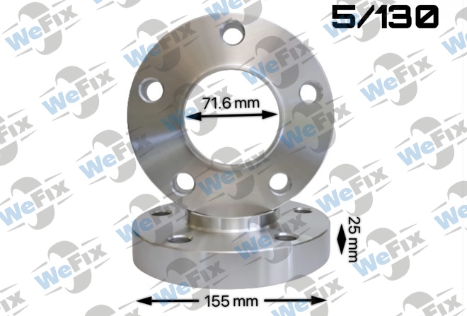 Проставкa Audi, VW 25мм 5/130 dia 71,6  D=155