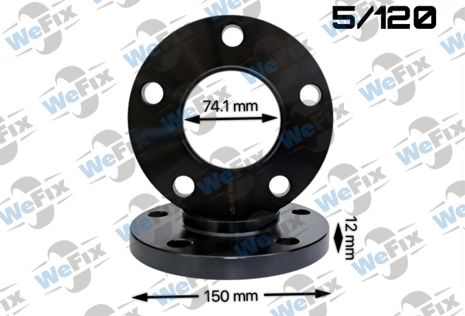 Проставкa BMW 12мм 5/120 dia 74.1 чорна  D=150
