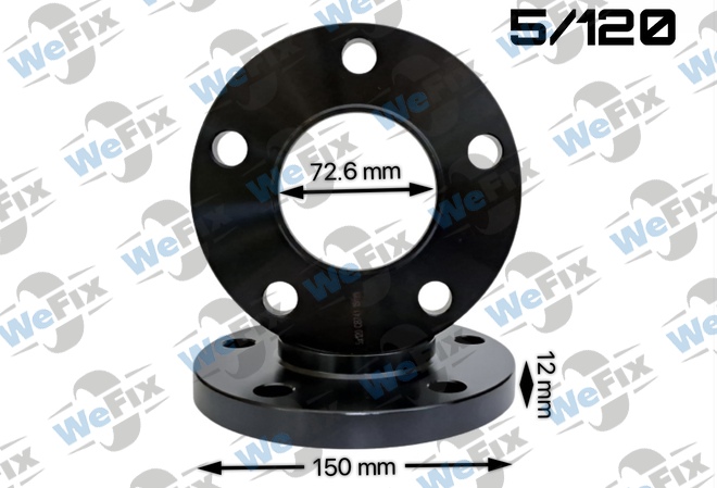 Проставкa BMW 12мм 5/120 dia 72.6 чорна  D=150