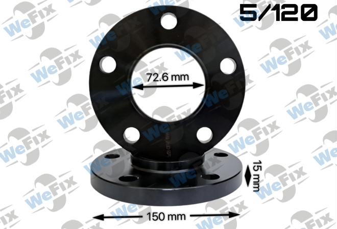 Проставкa BMW 15мм 5/120 dia 72.6 чорна  D=150